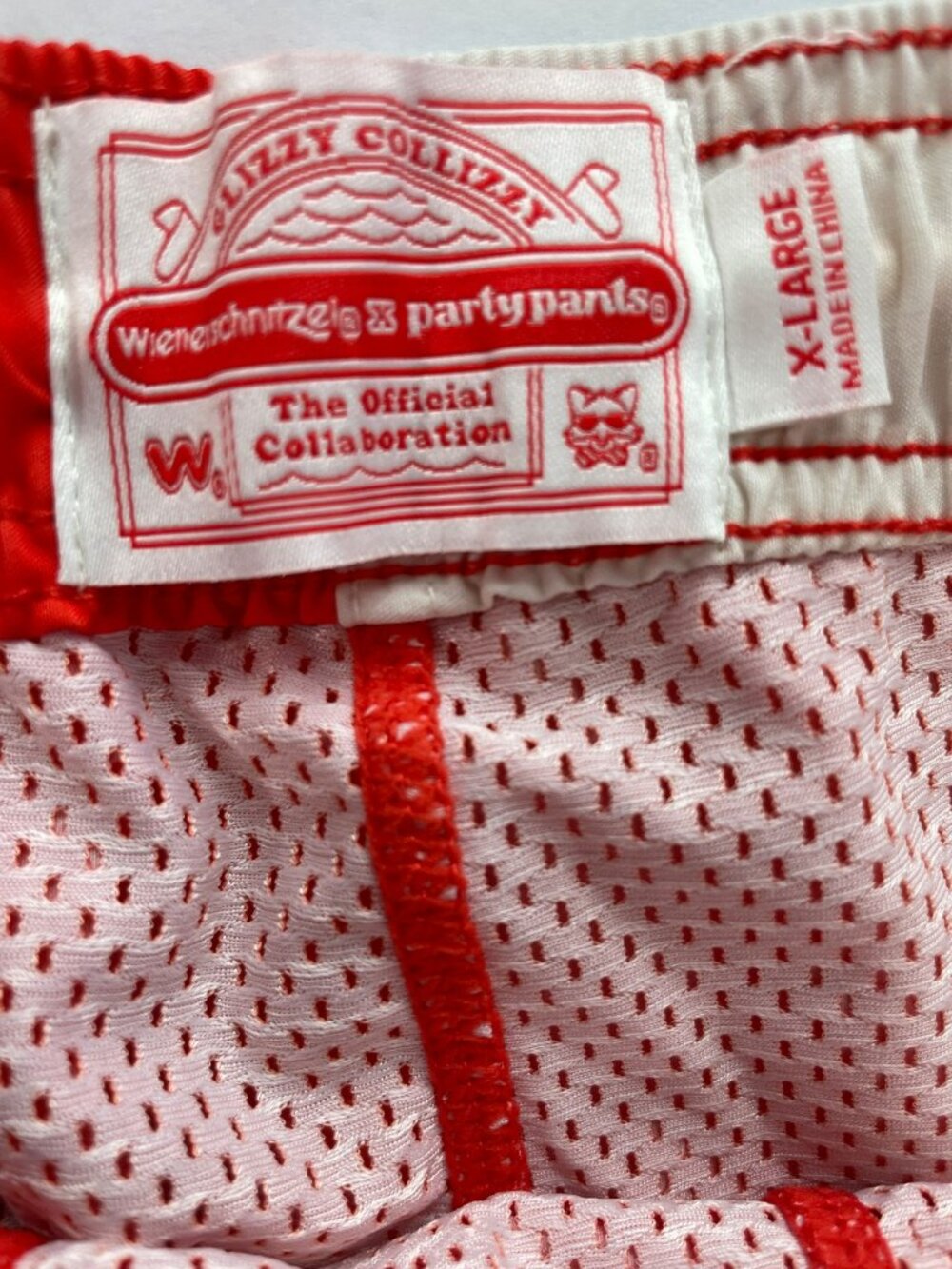 Party Pants x Wienerschnitzel 5" Red Swim Shorts Men's Sz XL NWT - Picture 6 of 11